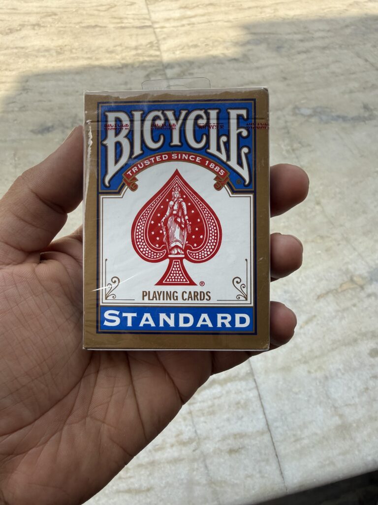 Pack of Bicycle cards in my hand. 